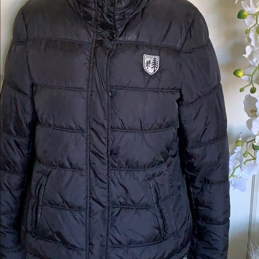 American Eagle Outfiffers black puffer jacket sz L - Picture 3 of 5